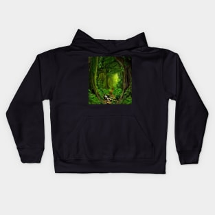 jungle scene Kids Hoodie